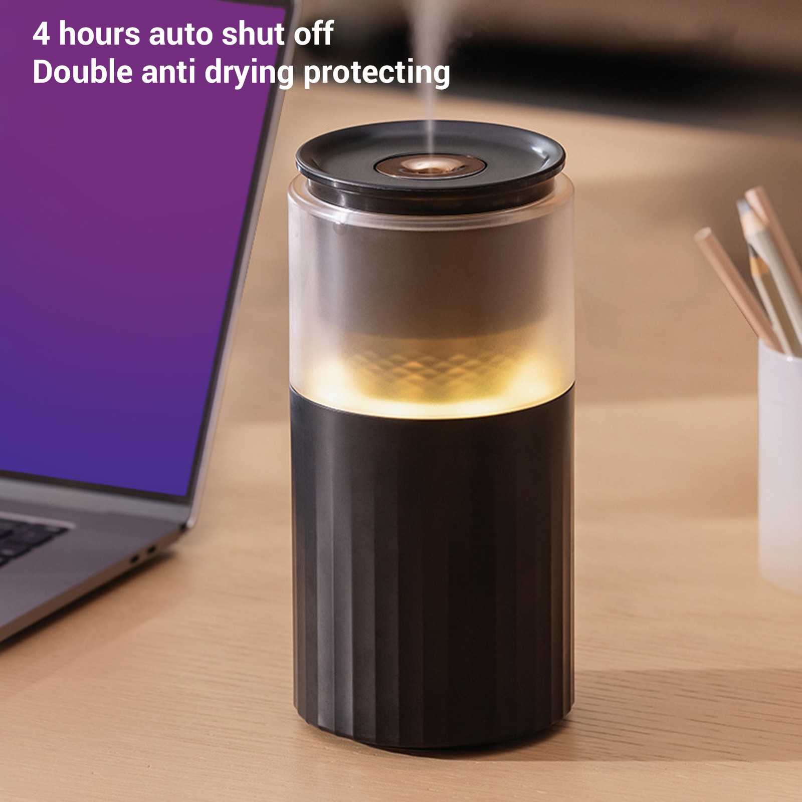 Small Desktop Humidifier ABS 2 Modes Quiet Cool Mist Humidifier With Light For