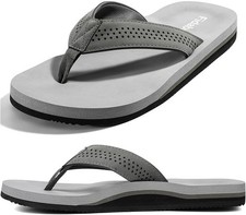 Men's Flip Flops with Arch Comfortable Non-Slip Yoga Mat Sandals for Casual ...