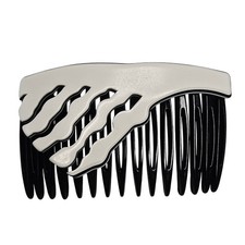 Vintage France Hair Side Tuck Comb Accessory White Art Deco Wavy READ