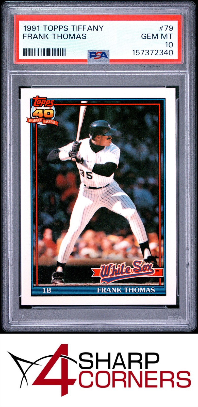 1991 TOPPS TIFFANY #79 FRANK THOMAS WHITE SOX HOF PSA 10 view 1