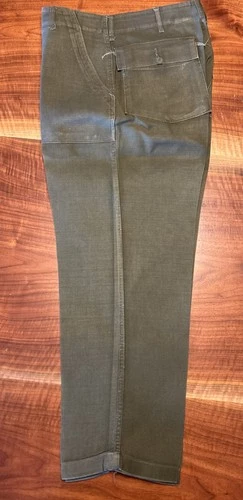 VTG US Military OG-107 Fatigue Pants 34x29  Vietnam Era Sateen Utility Trousers