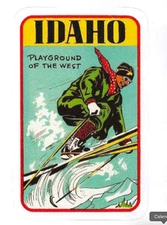 Idaho "Playground of The West" Vintage Travel Logo Sticker (Reproduction)