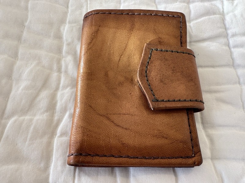 Leather Car Key Case Wallet Snap Closure Vintage/Never Used, Brown