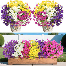 12 Bundles Artificial Flowers for Outdoors Decorations, Fake Flowers Artificial
