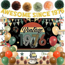 Vintage 50Th Birthday Decorations for Men Women, Colorful Back in 1976 Birthday