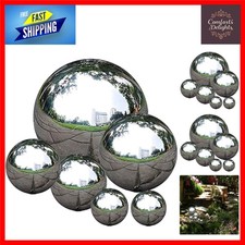 Uandear Stainless Steel Gazing Balls - Set of 6 Mirror Polished Garden Ornaments