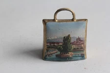 Old painted bell landscape Souvenir Swiss Mountain Geneva (62447)