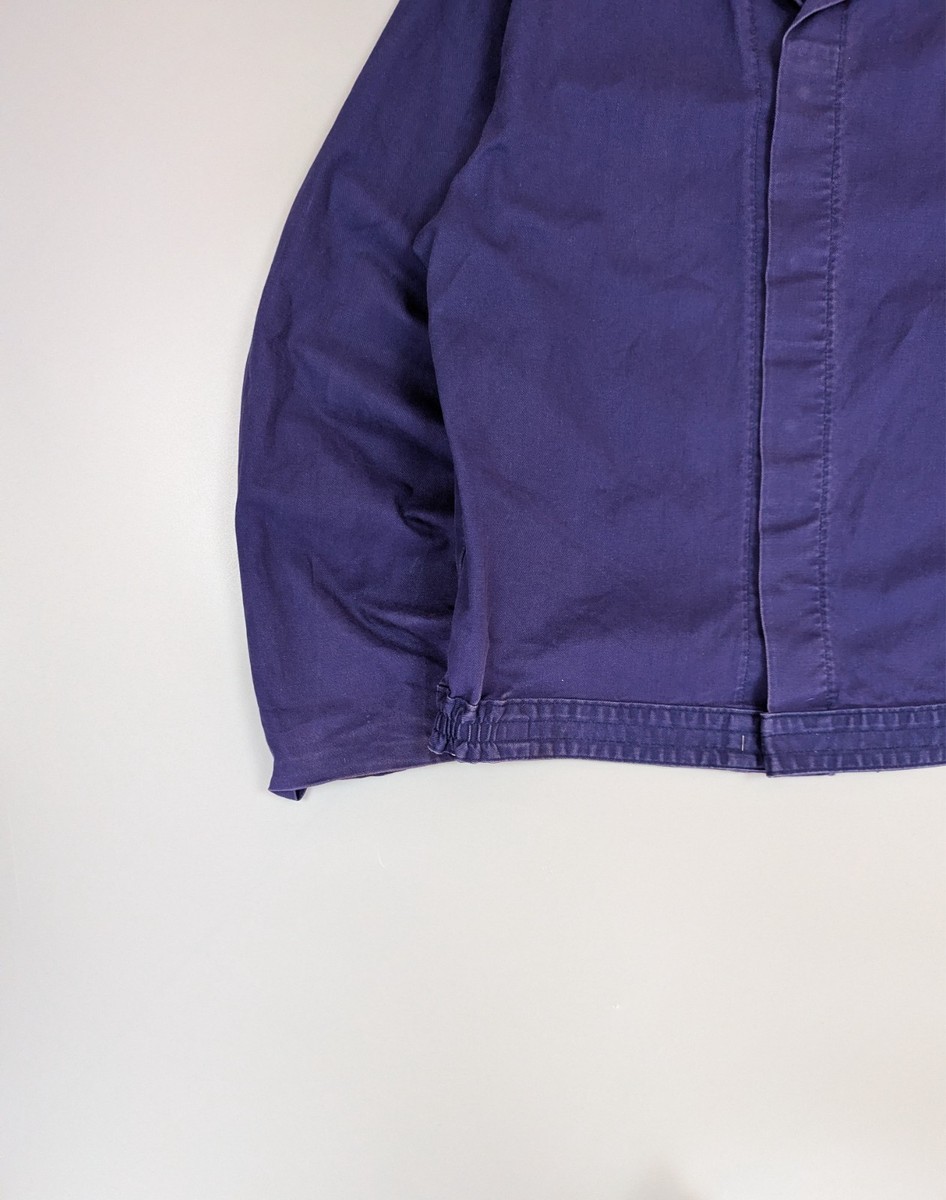 Vintage French Workwear Jacket Purple Cotton Chore Coat Size M/L