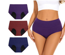 ALLBASE 3-Pk High Absorbency Leakproof Incontinence Underwear Period Panties SzM