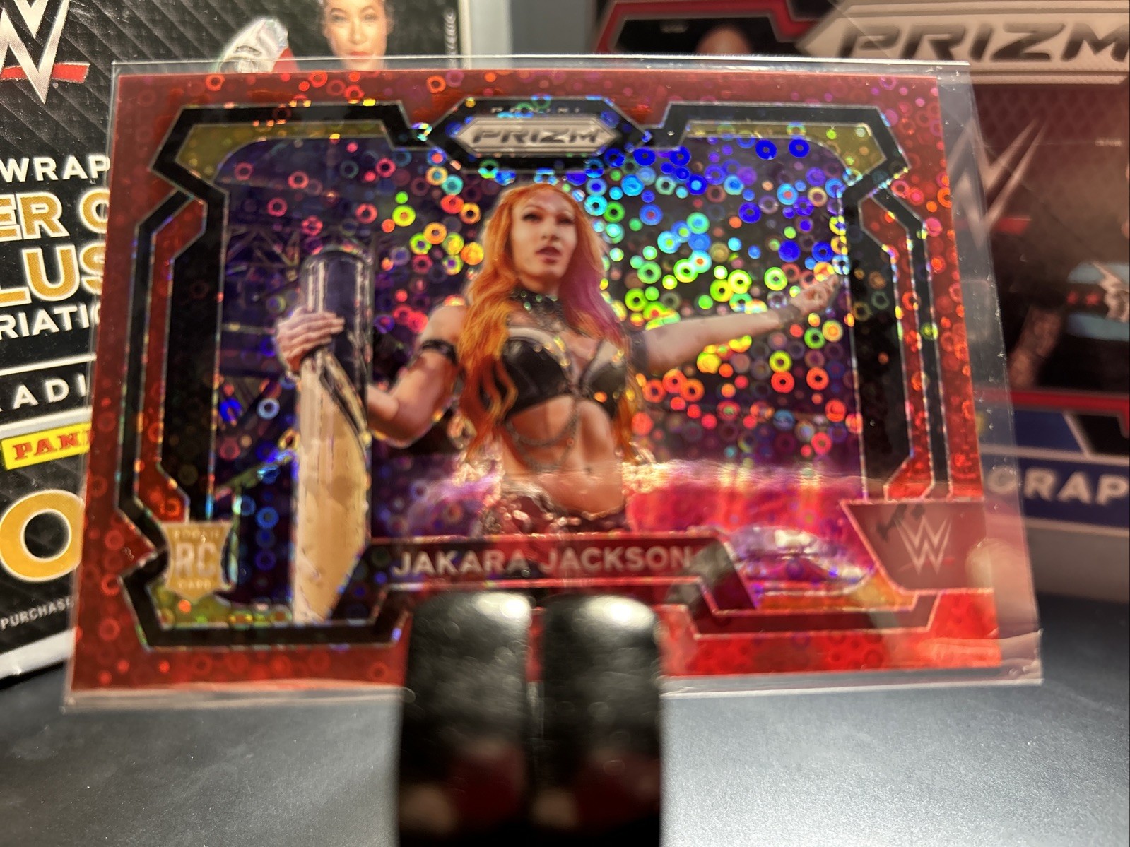 JAKARA JACKSON: 2024 Panini Prizm WWE RC🚨#/99 RED UNDER CARD DISCO🚨NXT #12