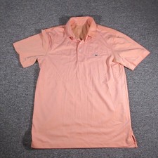 Vineyard Vines Polo Shirt Mens Small Pink Solid Whale Logo Short Sleeve