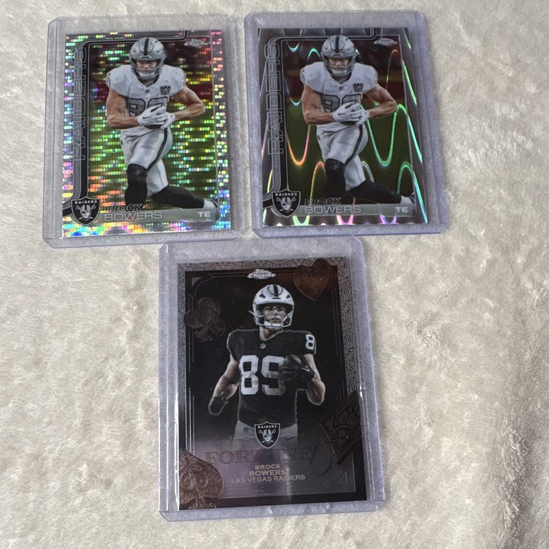 Topps Chrome 2025 Brock Bowers Raiders 3-Card Lot #178 F15-8 Insert/Parallel