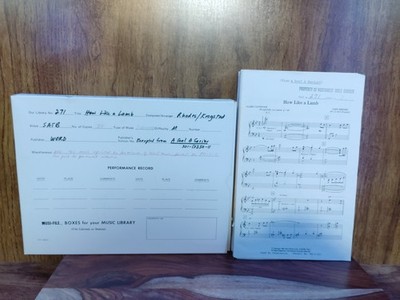 How Like a Lamb SATB Choral Sheet Music Lot 29 Copies Word Music Rhodes Krogstad