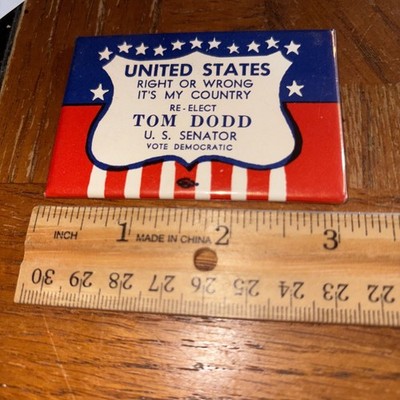 VTG Senator Thomas Tom Dodd Campaign Compact Mirror CT Connecticut Democrat