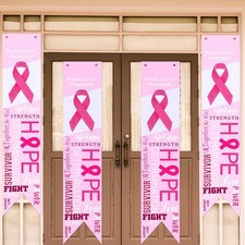 4 Pieces Breast Cancer Banner Breast Cancer Awareness Accessories Decorations Po