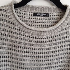 Miraebo Striped Gray Sweater Pullover 100 Acrylic Size L Outwear Work