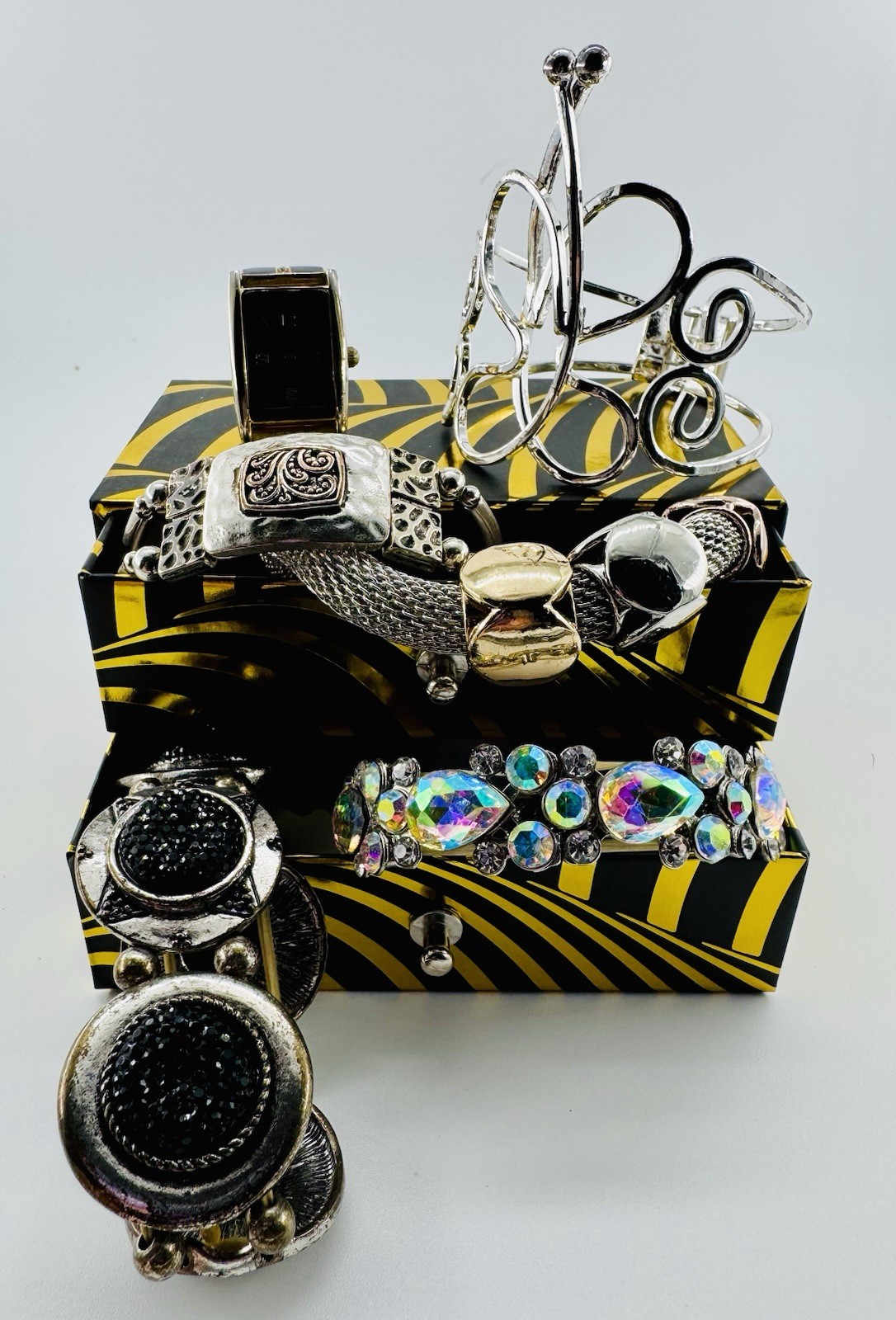 The Statement Stack – Mixed Metal Bracelet & Watc… - image 3