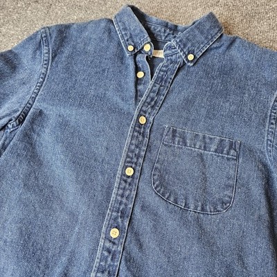 Outerknown Mens Denim Button Up Shirt Size XS Hemp Organic Cotton Longsleeve
