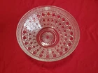 VINTAGE FEDERAL CLEAR GLASS WINDSOR BUTTON & CANE DESIGN SERVING BOWL 10.5" x 4"