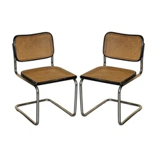 PAIR OF ORIGINAL 1968 GAVINA KNOLL STAMPED MARCEL BREUER CESCA KNOLL B32 CHAIRS