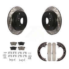 Rear Drilled Slotted Brake Rotors Ceramic Pads Kit for 2007-2012 Acura RDX