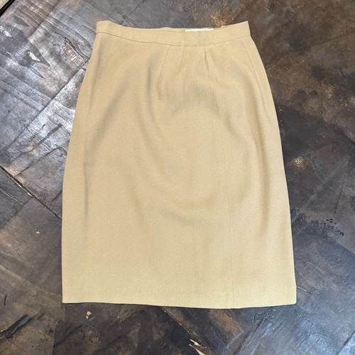 Armani Collezioni, VTG 90s Giorgio Armani Le Collezioni Midi Skirt Beige IT44 10 Designer Italy