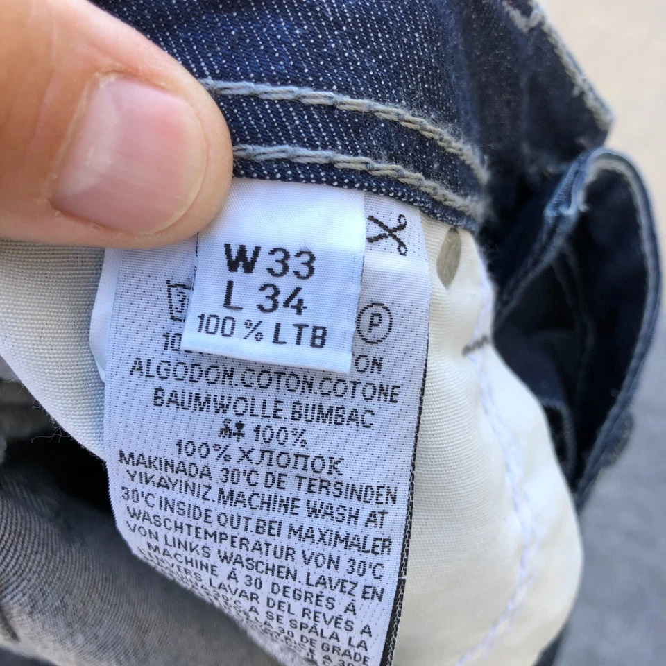 LTB 1948 Jeans Mens Super Low Rise Bootcut Jeans 33x34 (33x30) Dark Wash Cotton - Image 4 of 4