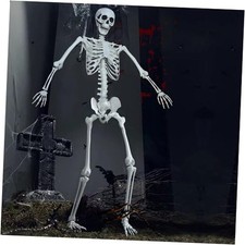 7.8Ft Giant Skeleton Life Size Realistic Plastic Human Skeleton with Movable