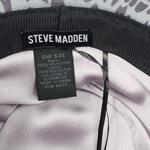 Steve Madden Fedora Hat Womens Leopard Logo Silver Chain Outdoors Hat Lined - Picture 9 of 10
