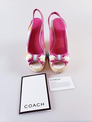 COACH パープル スエード ハイヒール COACH PURPLE OPEN TOE SUDED/LEATHER OPEN TOE HIGH HEELS