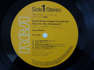 David Bowie The Film Christiane F. RCA RPL-8130 Japan OBI | eBay