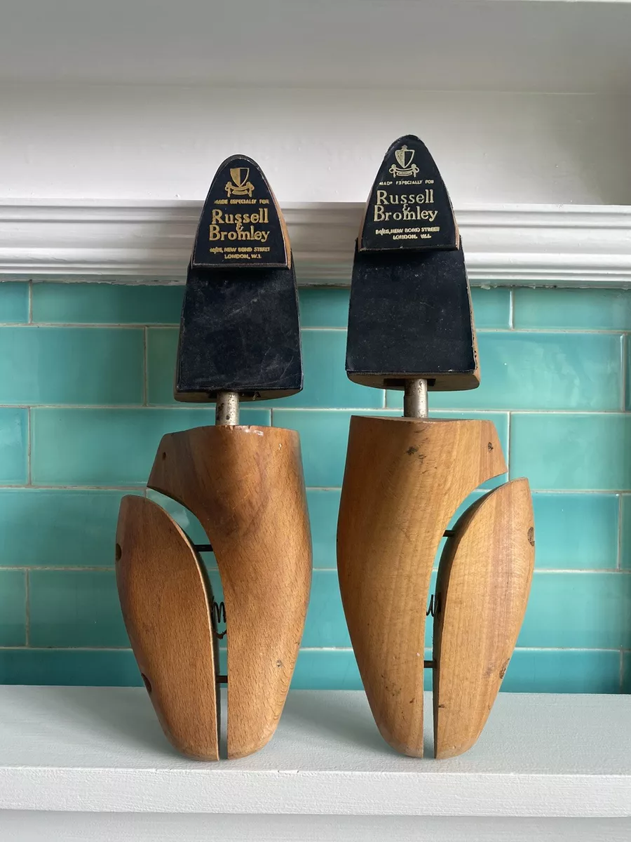 Vintage Russell And Bromley London Shoe Trees Stretchers Wooden