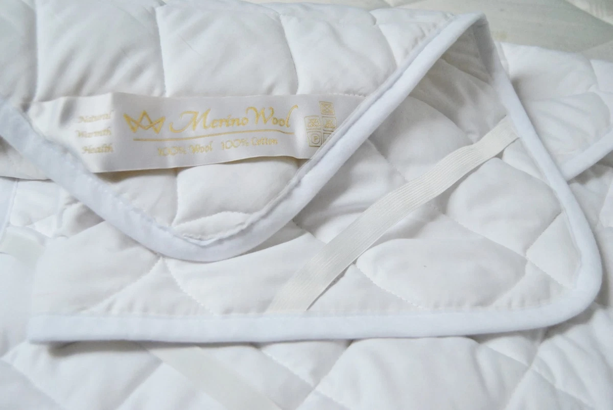 COMFORT Merino WOOL UNDERBLANKET WOOL COTTON Cot bed Mattress Topper sizes