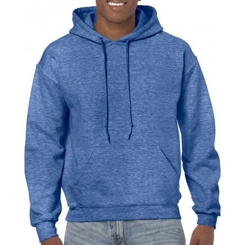 Gildan Heather Sport Royal Blue Hoodie Heavy Blend Basic Hooded Sweat Mens - Picture 3 of 5