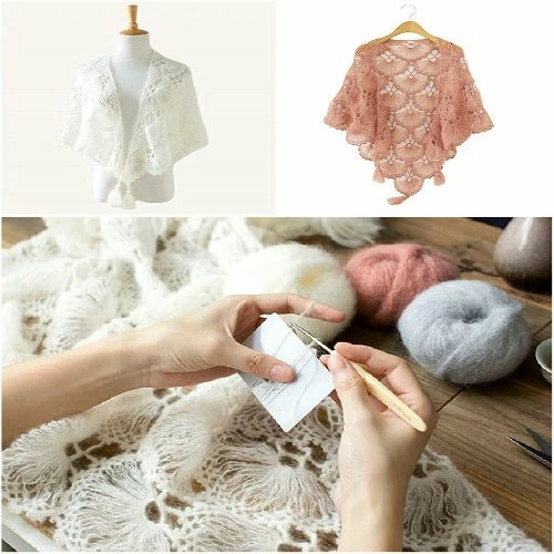 Sale New 8BallsX25gr Luxury Soft Mohair Warm Wrap Shawl Hand Knit Crochet Yarn - Image 3 of 4