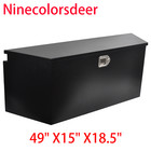 49"X15"X18.5" Steel Tongue Trunk Bed Trailer Tool Box Storage w/Lock Black