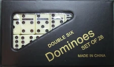 DOMINOES ONLINE DOUBLE SIX GAME MINI SET 28 TILES & CASE/FREE DOMINO SALE