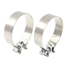 2pcs 4 Inch Exhaust Clamp Narrow Band Muffler Clamp Stainless Steel