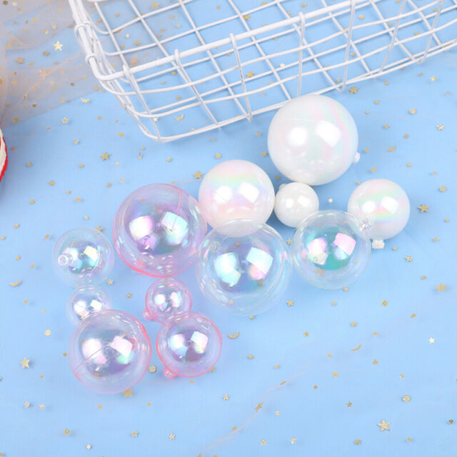 4pcs Colorful Clear Balls Cake Toppers Balls Cupcake Cake Insert Top- o