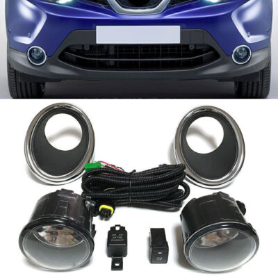 1 Pair Fog Light Lamp Wiring+Switch Kit For Nissan QASHQAI J11 2014-2017 2015 16