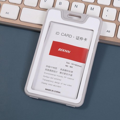 ID Badge Holder Hard Bus Pass Plastic Card Case Slim Lanyard Protector Durable B - Picture 9 of 16