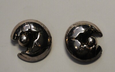 Boucles D'oreilles Vintage Sidney Carron - Clips Dorés, Occasion