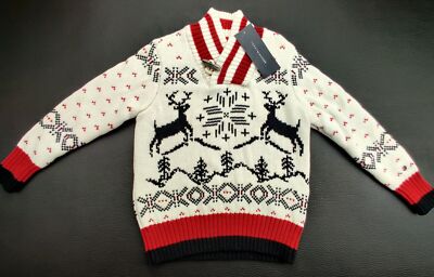 Tommy Hilfiger ''November'' Kids 4 yrs Black/Red/White Pullover Sweater  ''NEW''