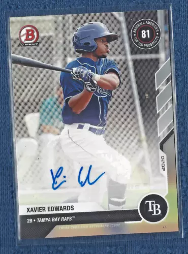 2021 Bowman Next Xavier Edwards Bowman Auto BBA Top 100 Autograph Short Print!