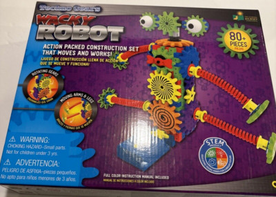 Techno Gears Wacky Robot Construction Set STEM Product 80 Pieces Ages 8+ SEALED