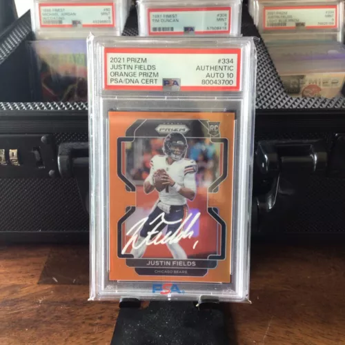 2021 Orange Prizm #334 Auto Grade PSA 10  Justin Fields /249 (RC) Bears Steelers