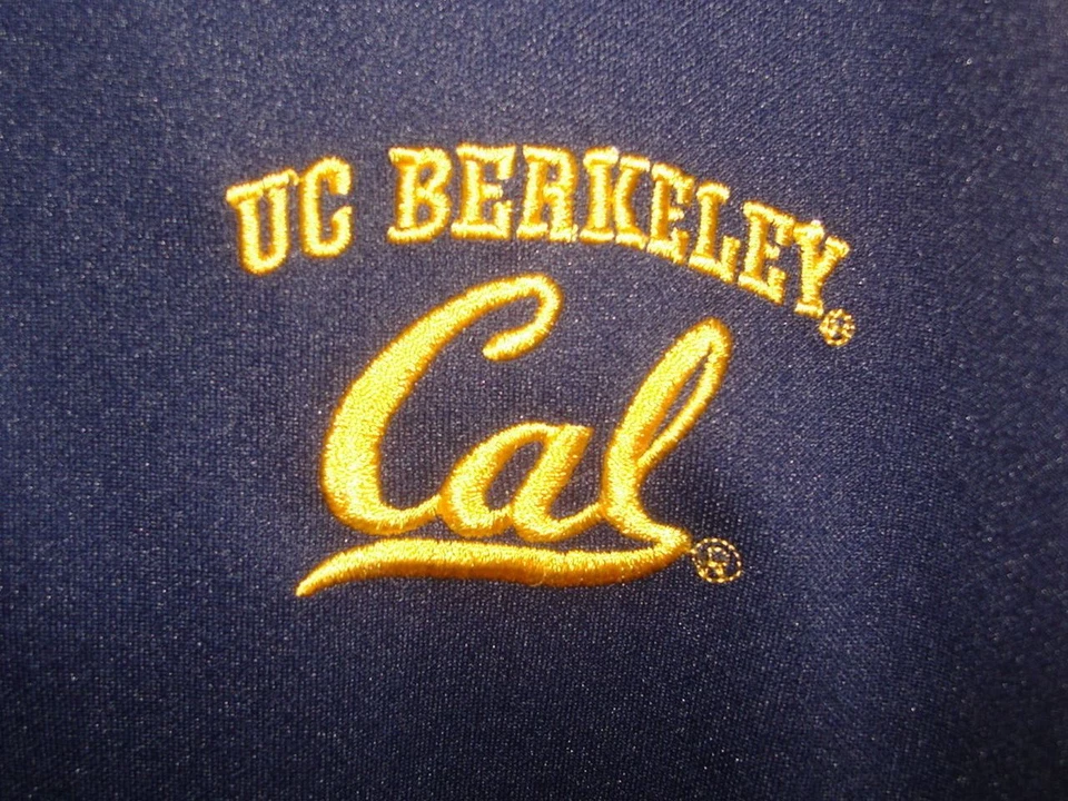 Camisa polo Pro Player UC Berkley azul/dorado que absorbe la humedad para hombre S/S talla L Foto 2 de 4