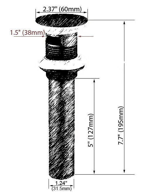 Rome Red Copper Brass Pop UP Bathroom Sink Drain With Overflow esd067 - Изображение 3 из 4