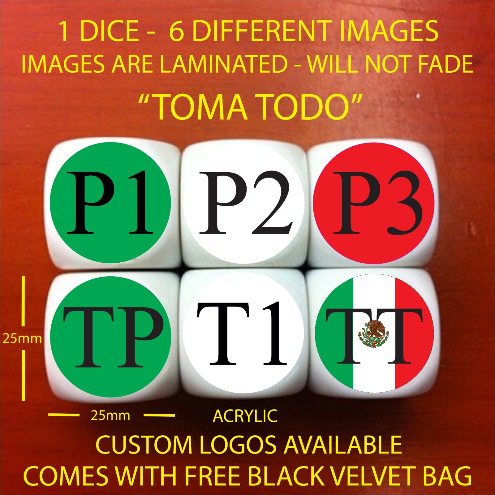 TOMA TODO DICE CUSTOM TOMA TODO DICE MEXICAN DICE GAME FREE