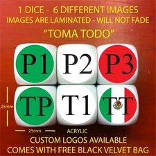 TOMA TODO DICE - CUSTOM TOMA TODO DICE - MEXICAN DICE GAME - FREE VELVET BAG!